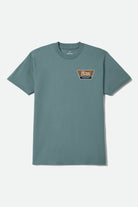 Men's Linwood Short Sleeve Shirt in the color Ocean Breeze/Brown/Dark Navy - Front Product View