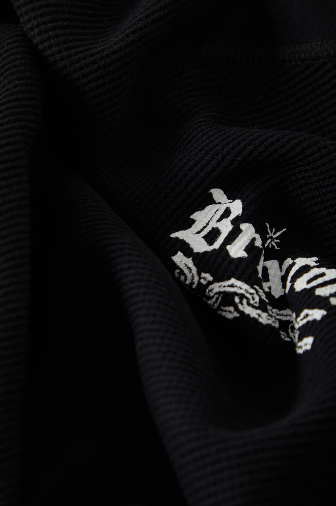Men's Rosa Waffle Knit Top in the color Black - Additional Laydown image