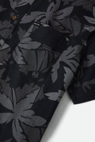 Men's Charter Print Short Sleeve Shirt in the color Black/Trooper/Future Grey Palm Floral - Additional Laydown image