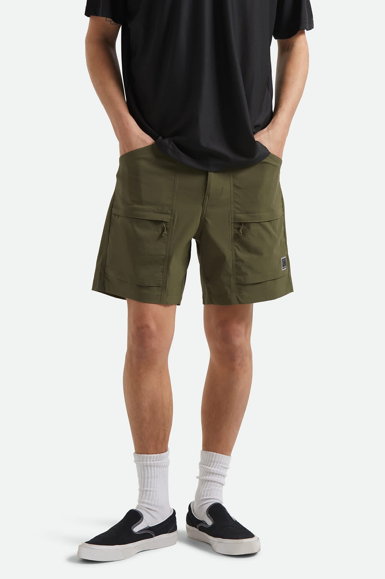 Men's Journey Utility Short in the color Dark Olive - Men's Front View