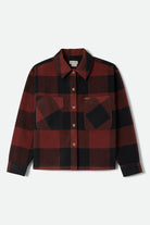 Women's Bowery Women's Soft Brushed Flannel in the color Dark Brick/Black - Front Product View