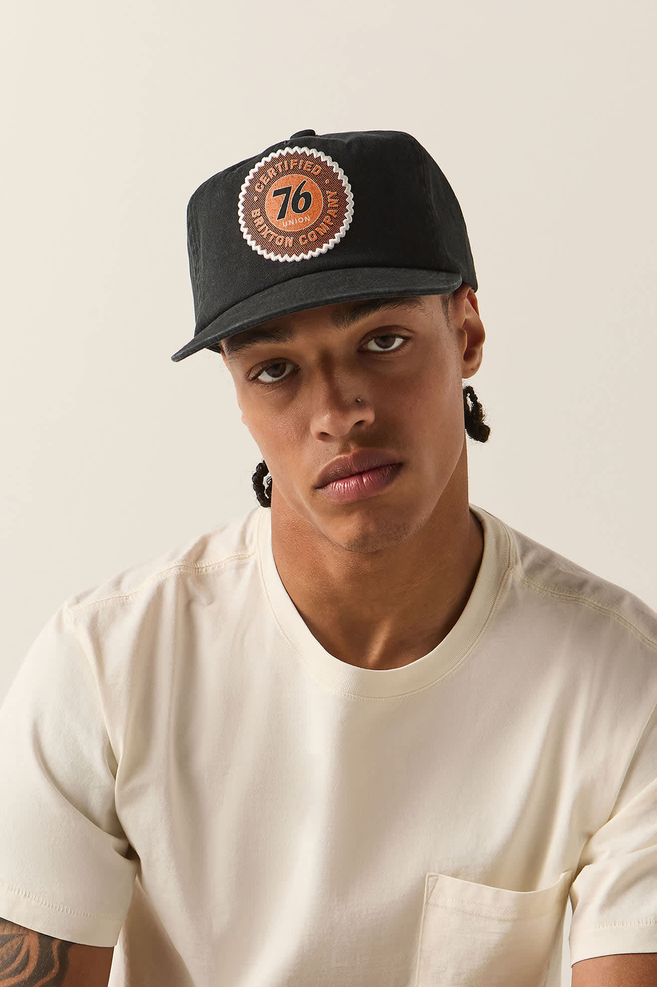 Unisex 76 Certified Snapback in the color Washed Black - Men's Front View