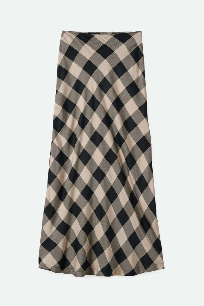 Women'sSilky Full Length Skirt - Washed Black/Whitecap Buffalo Check| Main