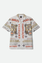 Men's Bunker Twisted Stripe Short Sleeve Camp Collar Shirt in the color Lost In Reality Print - Front Product View