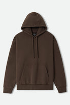 Men's Brixton Baseline Hood Fleece in the color Walnut Brown Vintage Wash - Front Product View