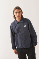 Men's Trademark Lightweight Garage Zip Jacket in the color Washed Navy - Additional Fit image