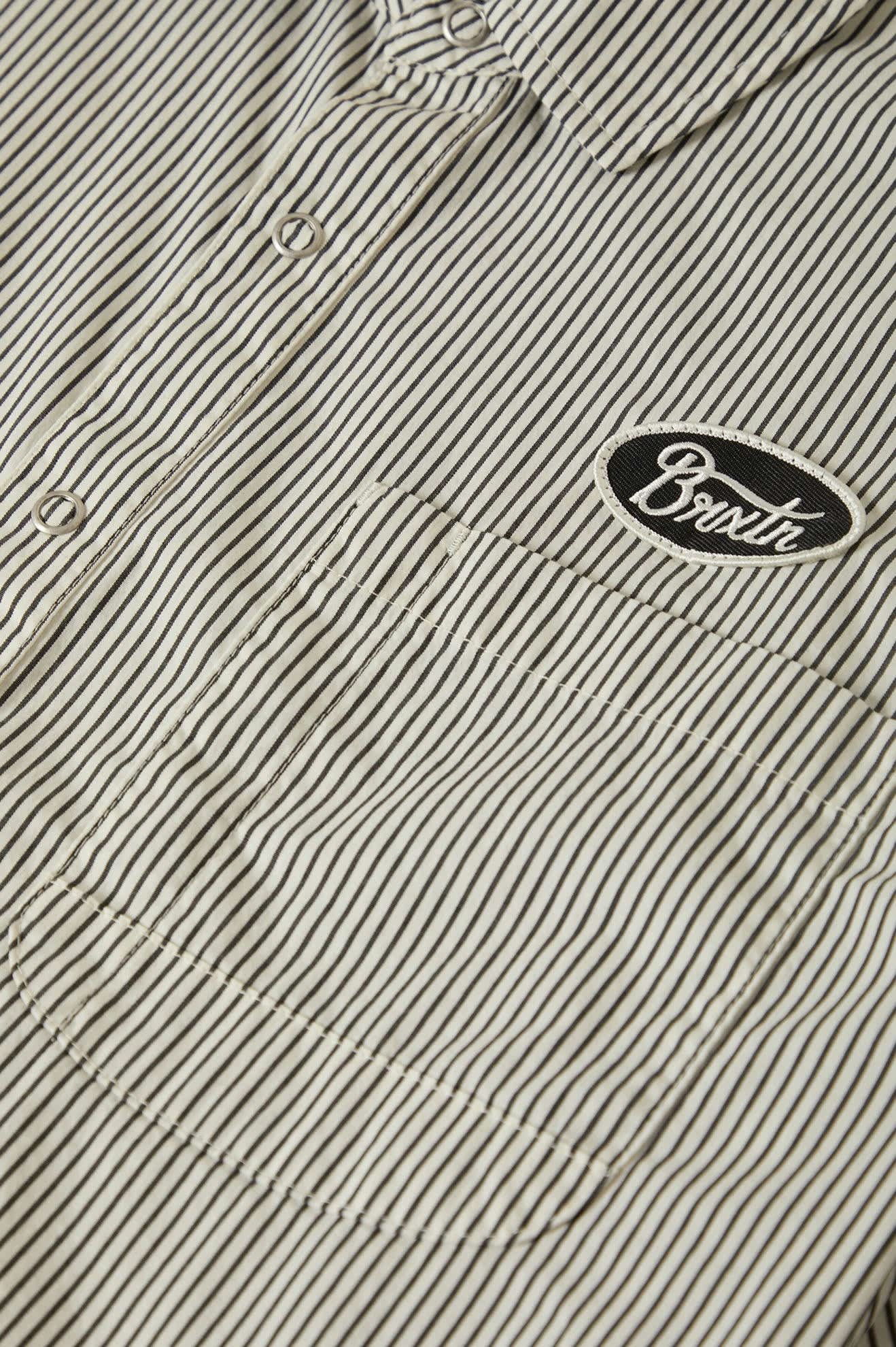 Men's Builders Auto S/S Shirt in Black/Off White Stripe – Brixton