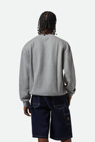 Men's The League Broken In Crew in the color Heather Grey - Men's Back View