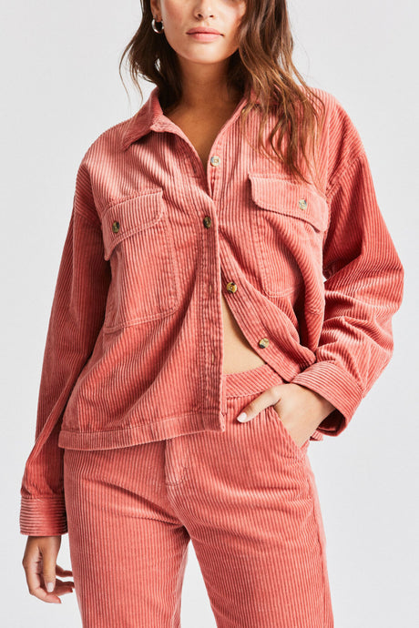 Alberta L/S Overshirt - Dusty Rose