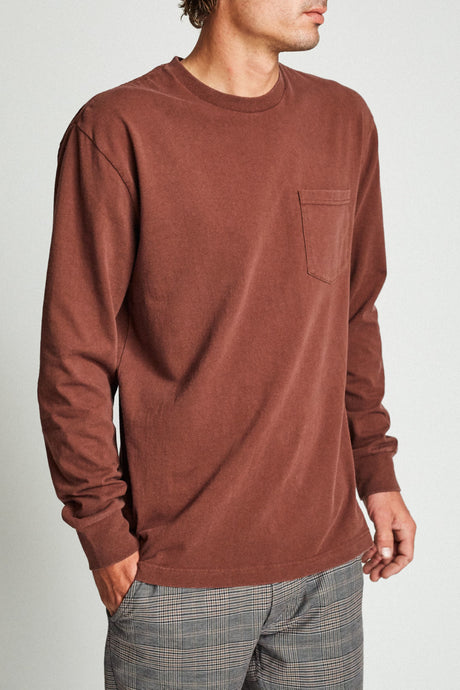 Basic L/S Pocket Tee - Chestnut