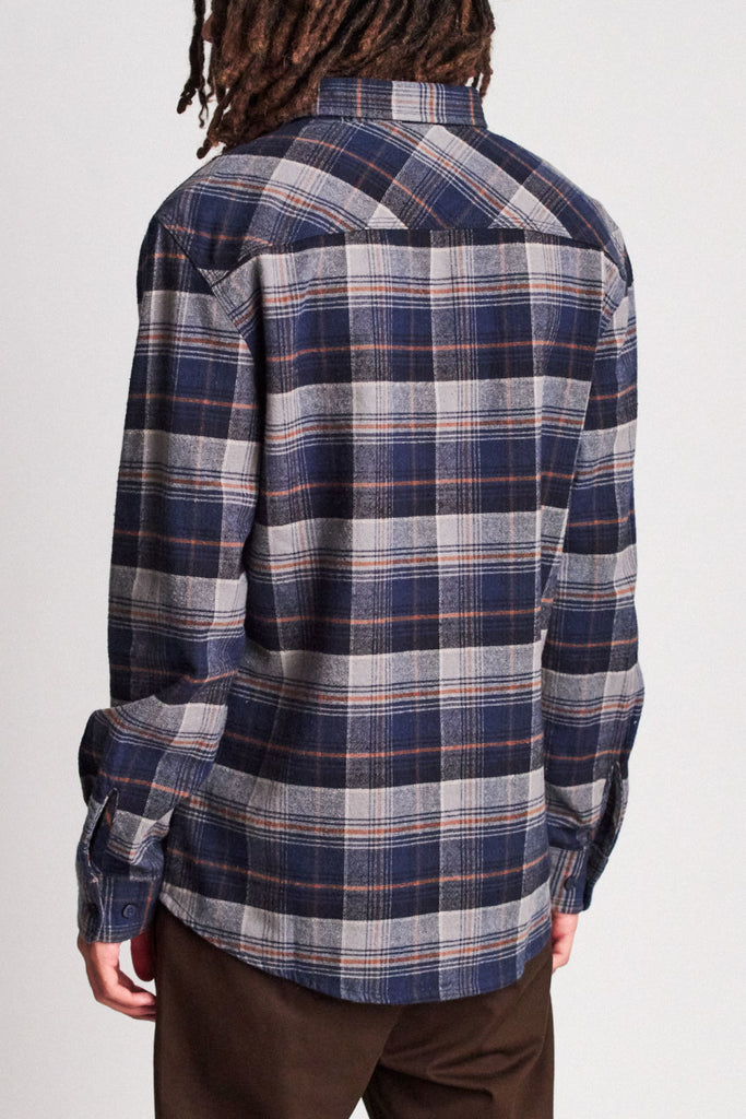 Brixton Bowery L/S Flannel - Blue Night