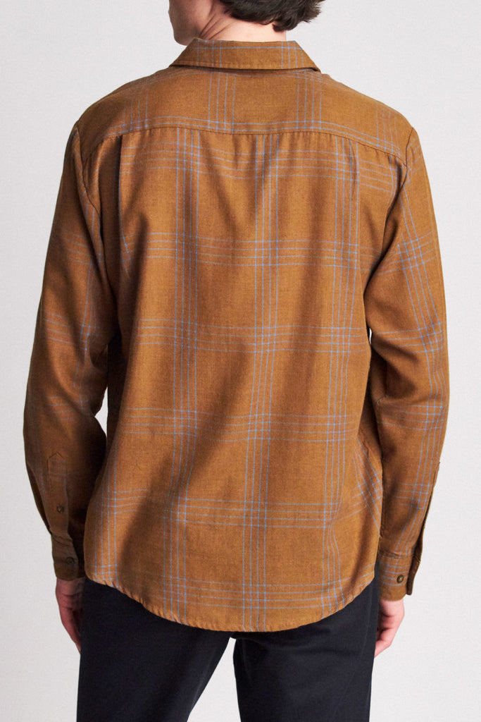 Brixton Charter Plaid L/S Woven - Olive/Aqua