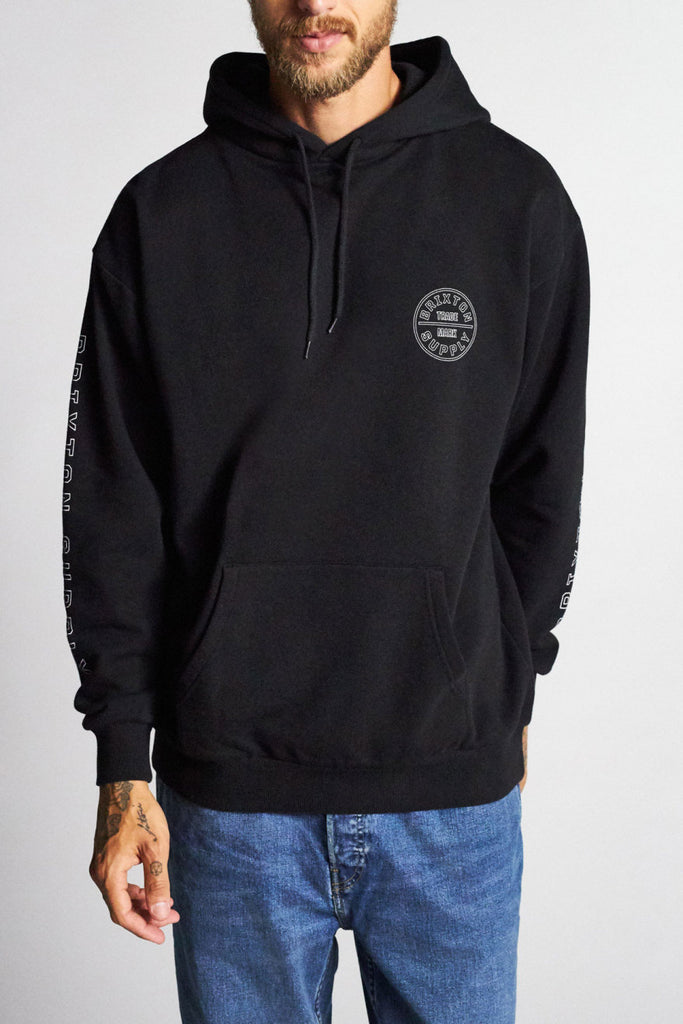 Brixton Oath IV INTL Hood Fleece - Black/White