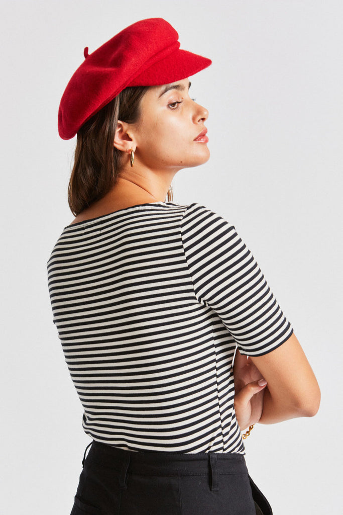 Brixton Audrey Brim Beret - Red