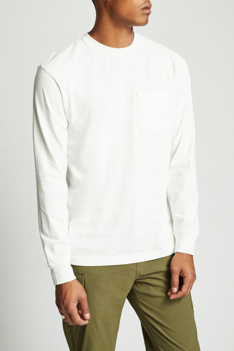 Basic L/S Pocket Tee - Off White