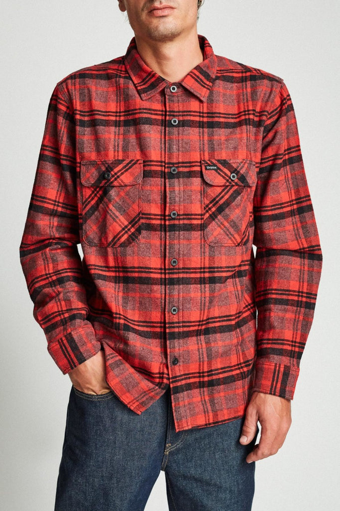 Brixton Archie L/S Flannel - Red/Black Combo