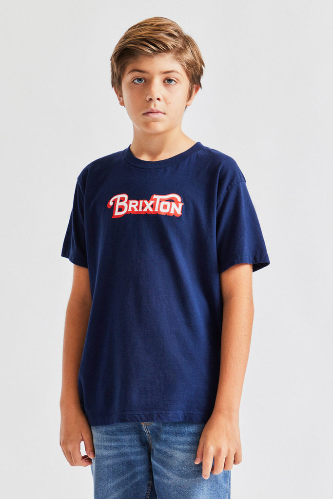 Brixton Boys Grade S/S Standard Tee - Navy