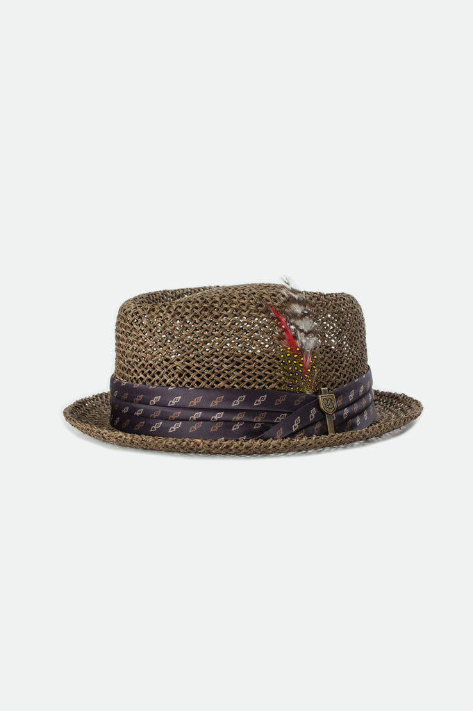 Brixton Stout Straw Pork Pie - Brown/Black