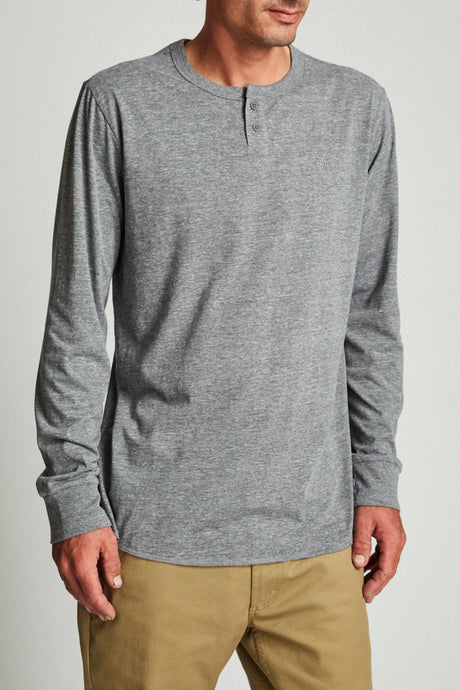 B-Shield L/S Henley - Heather Grey