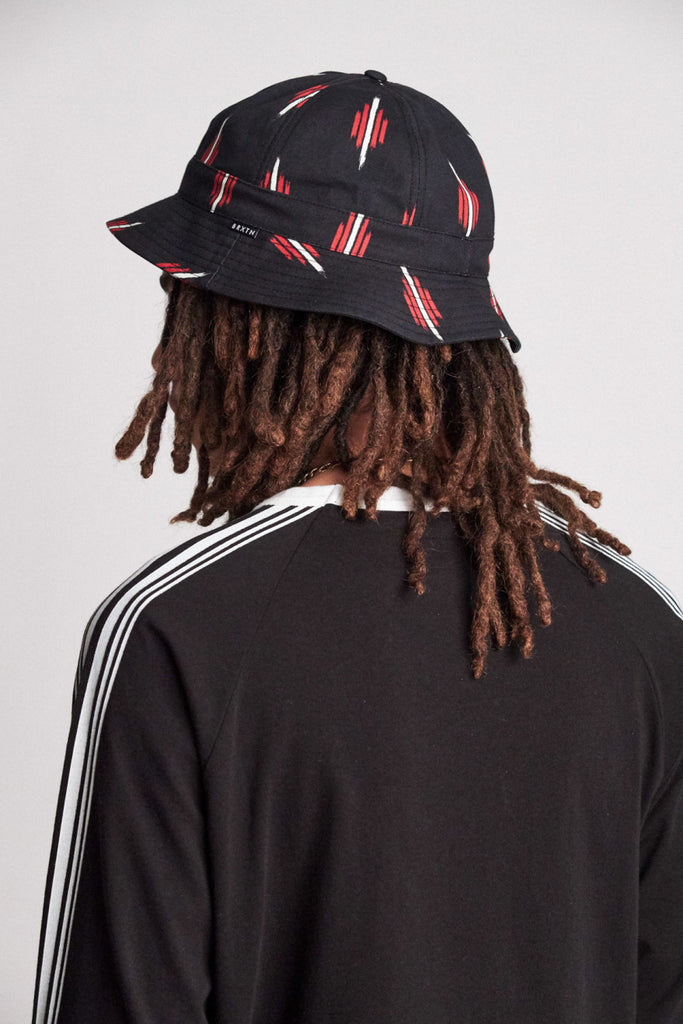 Brixton Banks II Bucket Hat - Black/Red