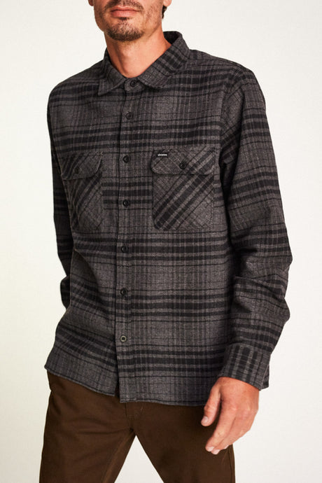 Archie L/S Flannel - Black/Heather Charcoal