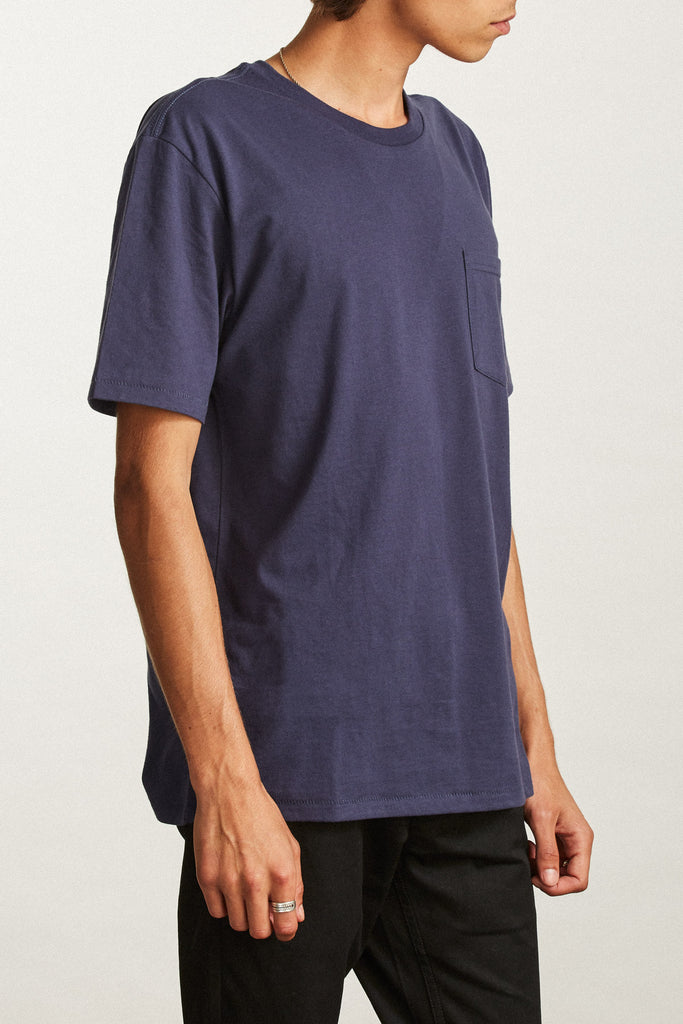 Brixton Basic S/S Pocket Tee - Washed Navy