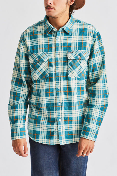 Bowery Lightweight L/S Flannel - Aqua/White