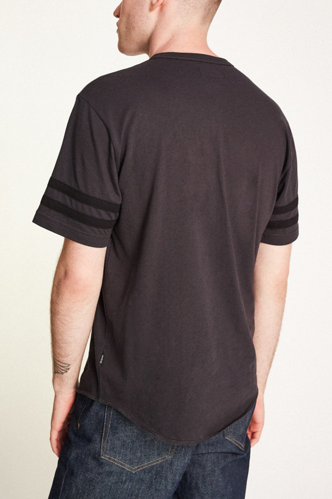 Brixton Potrero II S/S Henley - Washed Black/Black