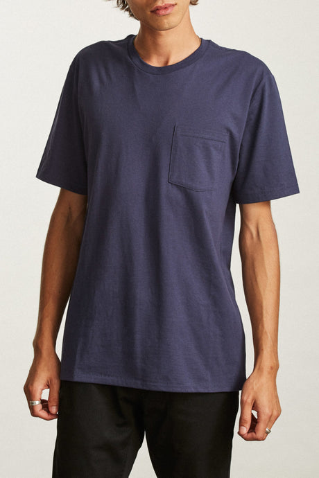 Basic S/S Pocket Tee - Washed Navy