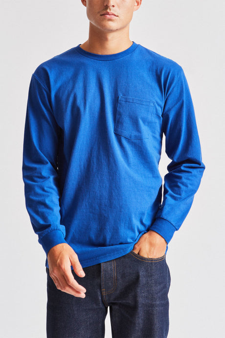 Basic L/S Pocket Tee - Monaco Blue