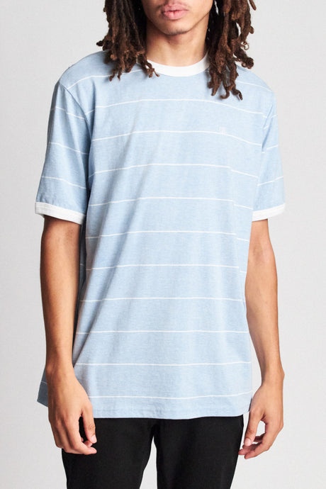 B-Shield S/S Knit - Light Blue/White