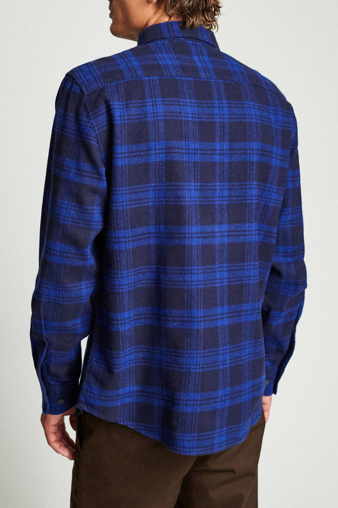 Brixton Bowery L/S Flannel - Navy/Royal