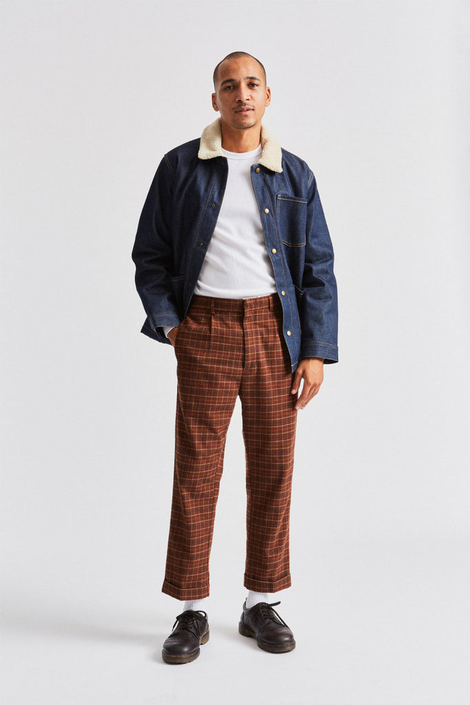 Brixton Regent Trouser Pant - Brown Plaid
