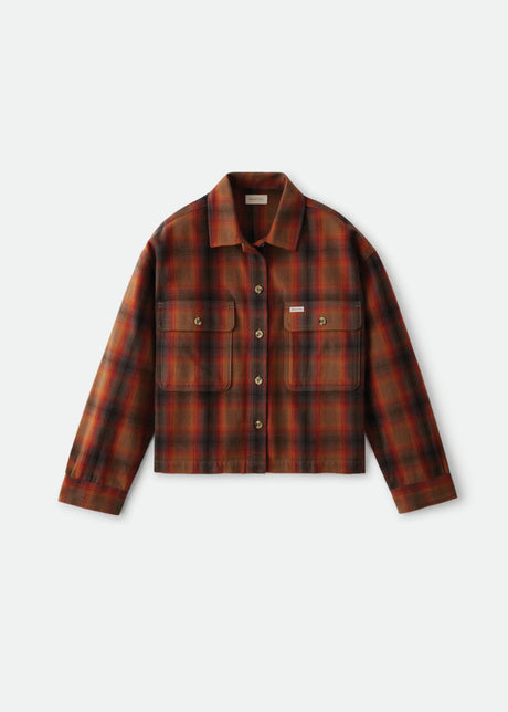 Bowery Women L/S Flannel - Washed Brown