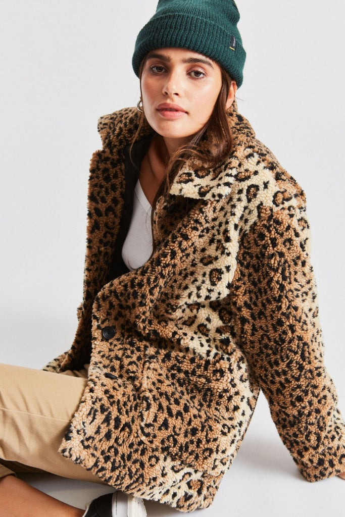 Brixton Bern Coat - Leopard