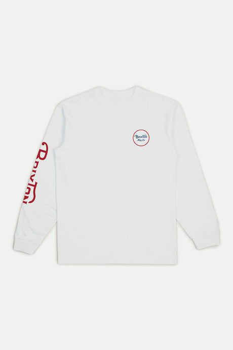 Boys Wheeler L/S Standard Tee - White/Red