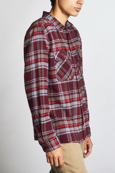 Archie L/S Flannel - Maroon