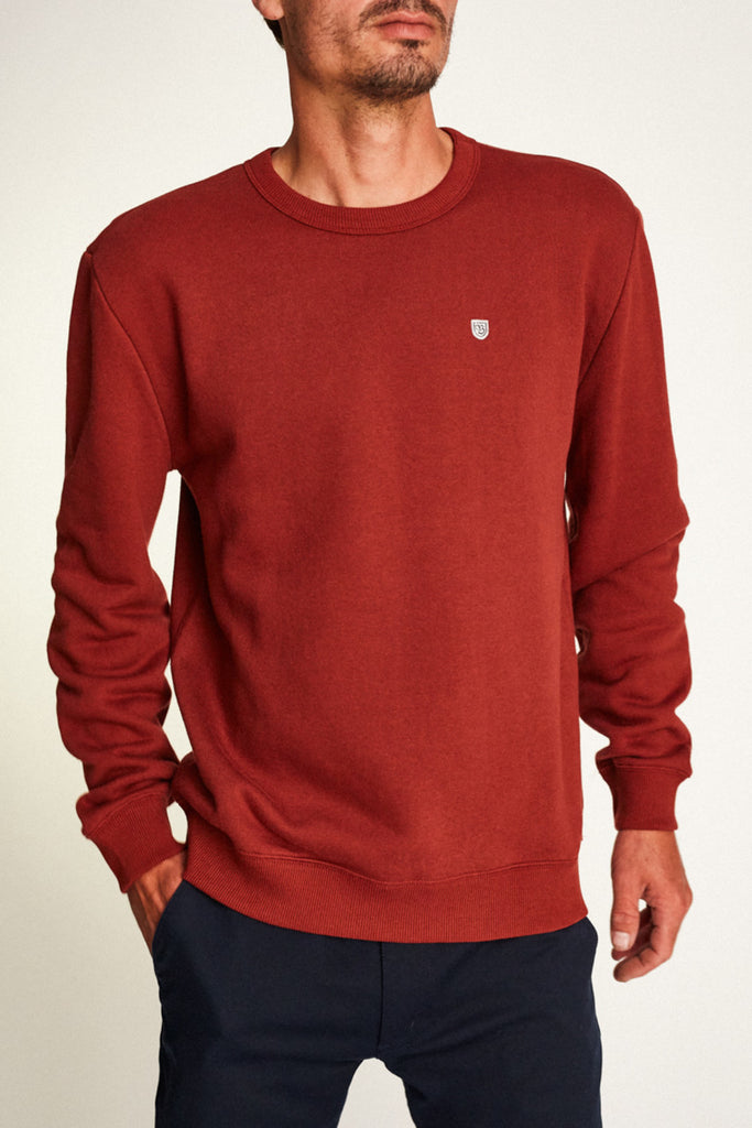 Brixton B-Shield Crew Fleece - Burgundy