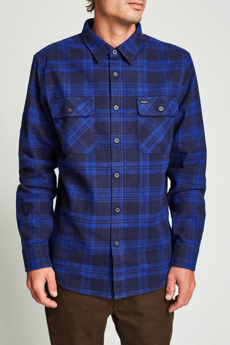 Bowery L/S Flannel - Navy/Royal