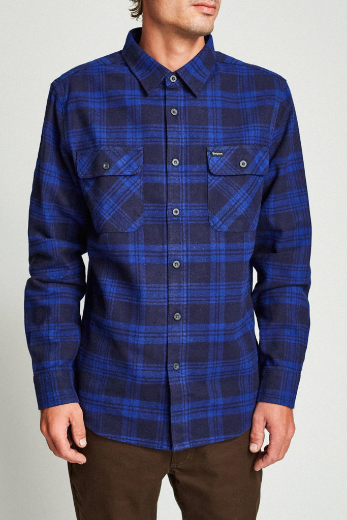 Brixton Bowery L/S Flannel - Navy/Royal