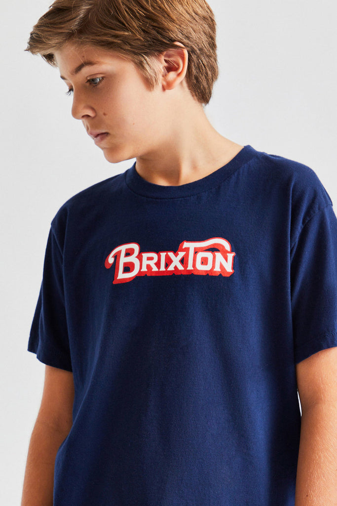 Brixton Boys Grade S/S Standard Tee - Navy