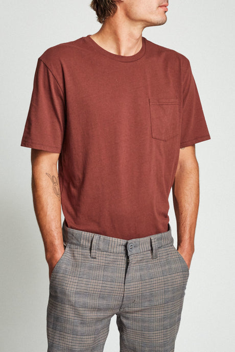 Basic S/S Pocket Tee - Chestnut