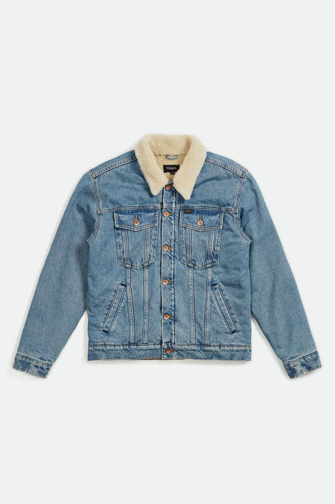 Brixton Cable Sherpa Denim Jacket - Faded Indigo