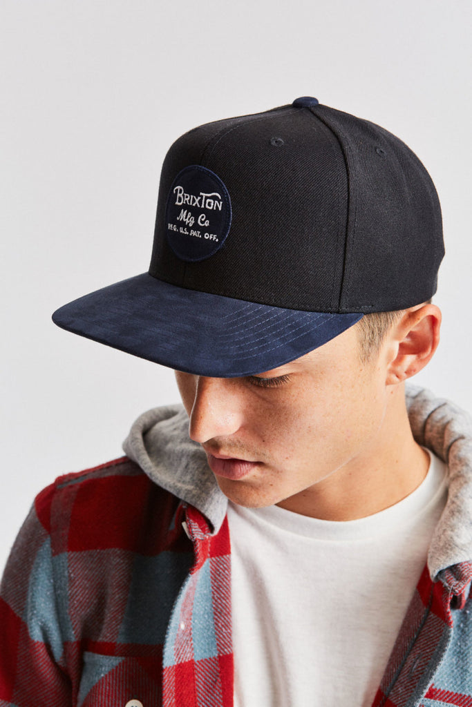 Brixton Wheeler Snapback - Black/Washed Navy