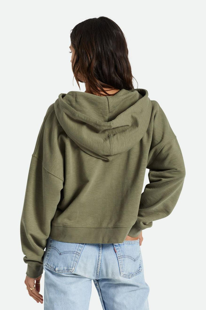 Brixton Movement Oversized Zip Hoodie - Olive Surplus