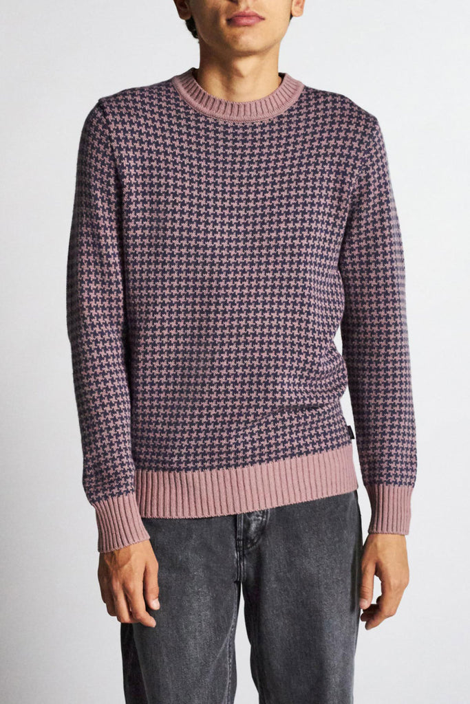 Brixton Wes Sweater - Mauve/Washed Navy