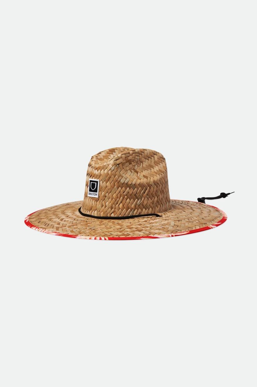 Alpha Square Lifeguard Hat - Tan/Aloha Red