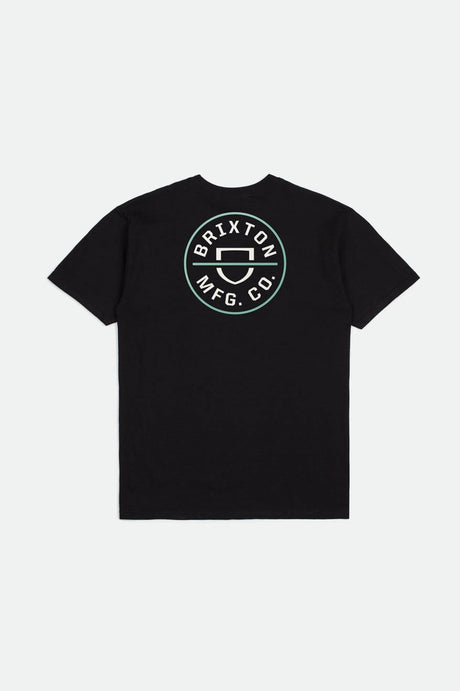 Crest II S/S Standard Tee - Black/Off White/Jade