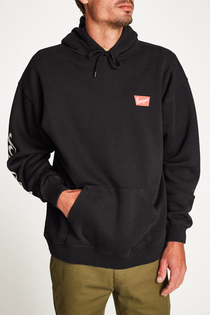 Brixton Banquet Hood Fleece - Black