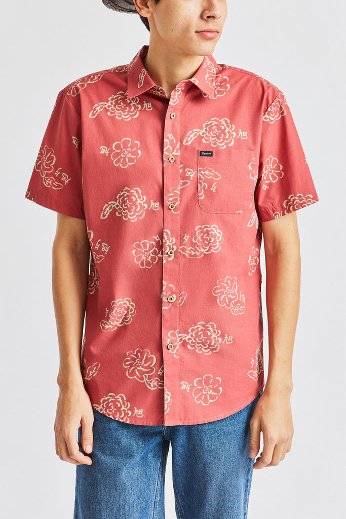 Brixton Charter Print S/S Woven - Lava Red